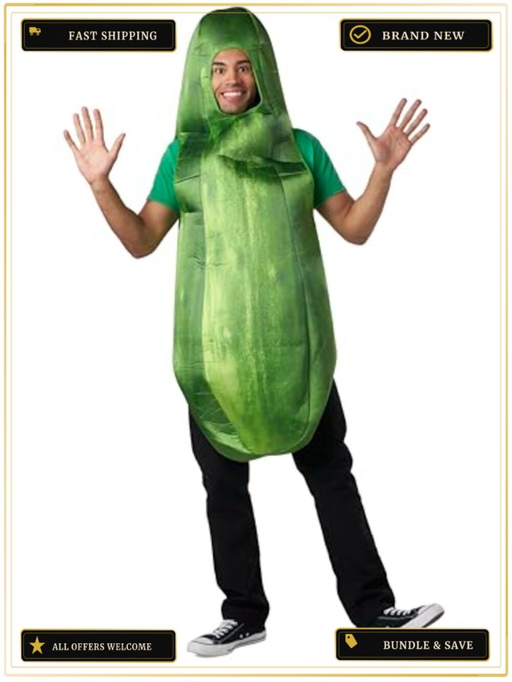 Unisex Pickle Costume One Size Fits Most Adult Halloween Fun